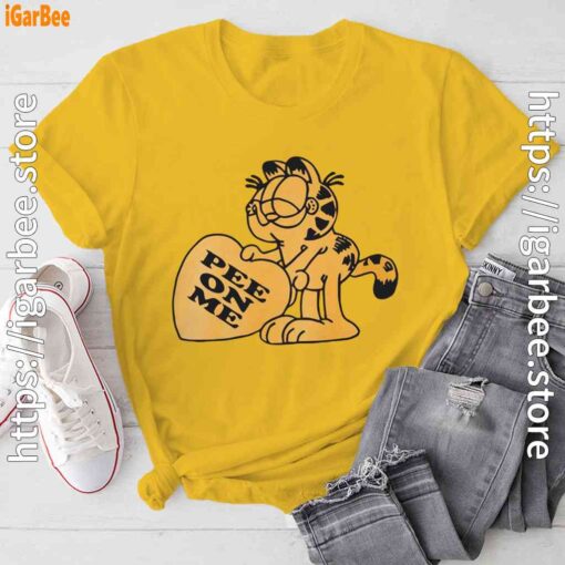 garfield pee on me yellow tee shirt