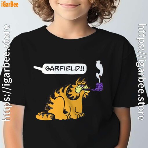 garfield pipe black t shirt for kids boy