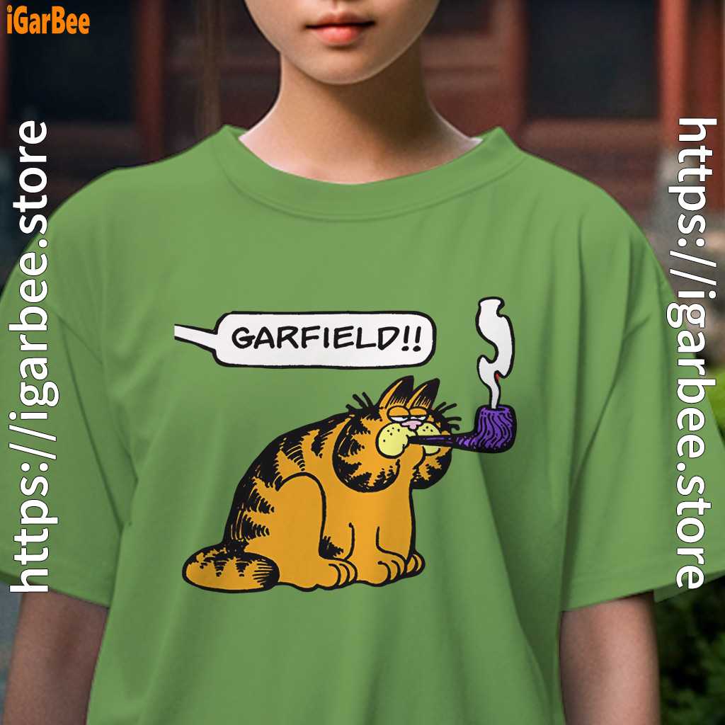 garfield pipe female green tee for girl garfield pipe female green tee for girl