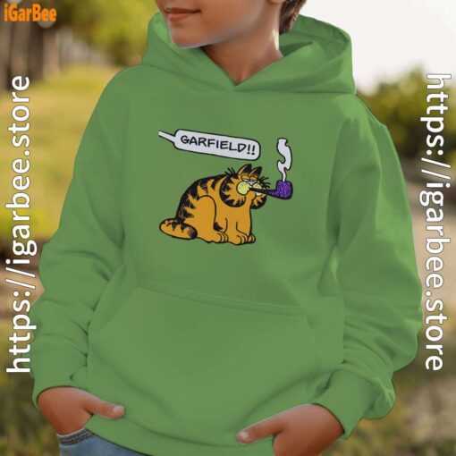 garfield pipe green hoodie for boys