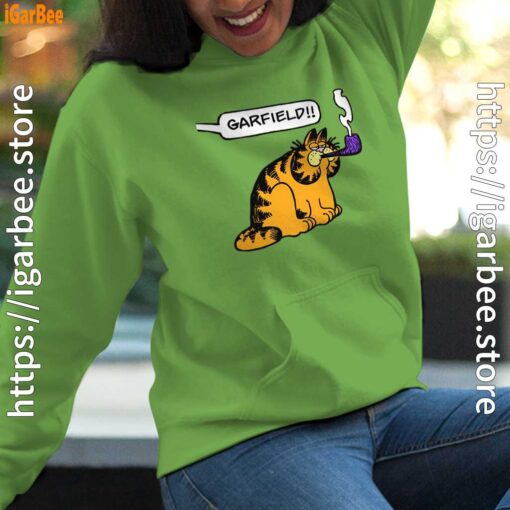 garfield pipe green women hoodie