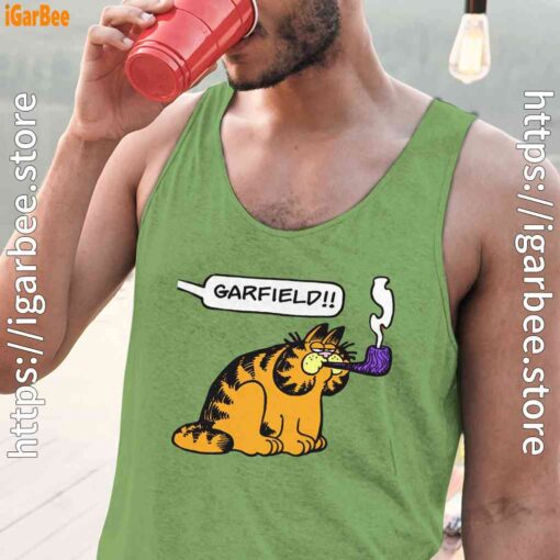 garfield pipe men green tank tops