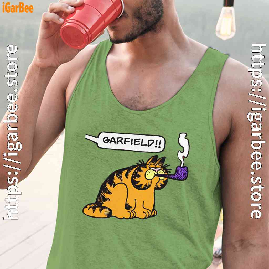 garfield pipe men green tank tops garfield pipe men green tank tops