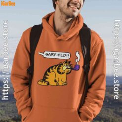 garfield pipe orange men hoodie
