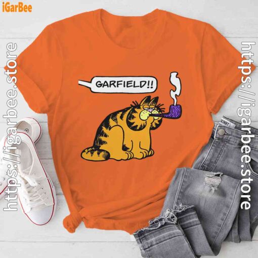 garfield pipe orange tee shirt