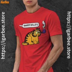 garfield pipe red men shirt