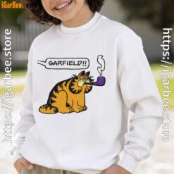 garfield pipe white sweatshirt for kid boy