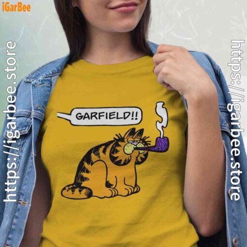 garfield pipe women yellow shirt