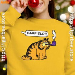 garfield pipe yellow youth girl sweatshirt