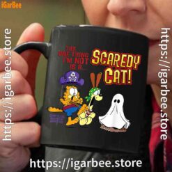 garfield scaredy cat halloween black coffee mug 11oz