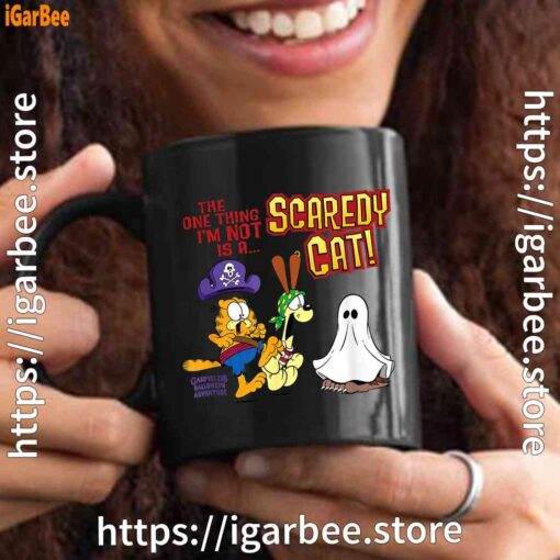 garfield scaredy cat halloween black mug 15oz