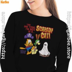 garfield scaredy cat halloween black women sweatshirts