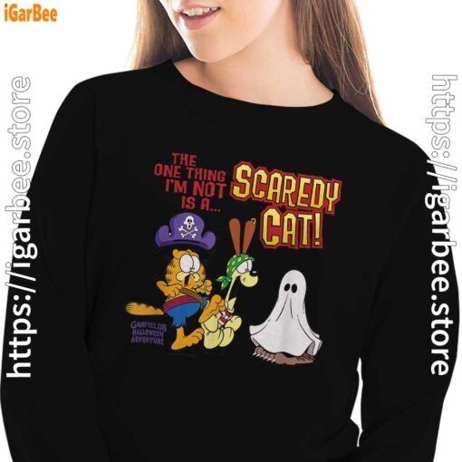 garfield scaredy cat halloween black women sweatshirts