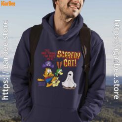 garfield scaredy cat halloween male navy men hoodie