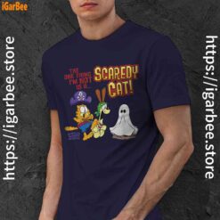 garfield scaredy cat halloween navy men shirt