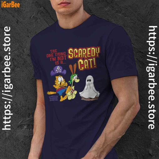 garfield scaredy cat halloween navy men shirt