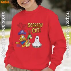 garfield scaredy cat halloween red boy sweatshirt