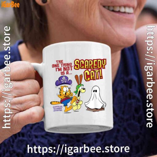 garfield scaredy cat halloween white coffee mug 11oz