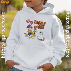 garfield scaredy cat halloween white hoodie for boy kids