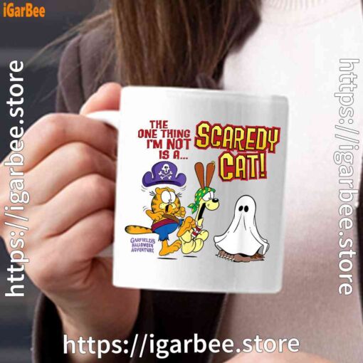 garfield scaredy cat halloween white mug 15oz