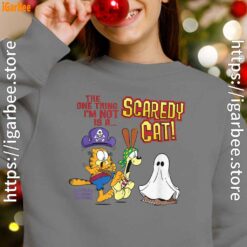 garfield scaredy cat halloween youth girl with gray sweatshirt