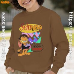 garfield seinfeld brown sweatshirt for youth boy