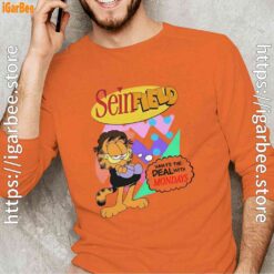 garfield seinfeld long sleeve orange men