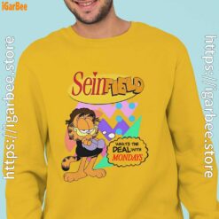 garfield seinfeld man with yellow sweatshirt