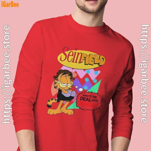 garfield seinfeld men with red long sleeve