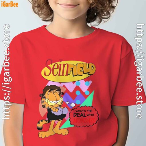 garfield seinfeld red t shirt for youth boy