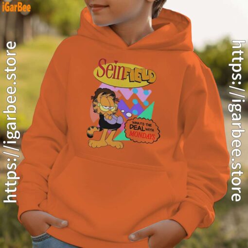 garfield seinfeld youth boy orange hoodie