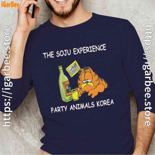 garfield soju navy with men's long sleeve