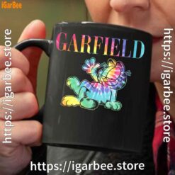 garfield tie dye black coffee mug