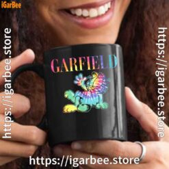 garfield tie dye black mug
