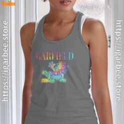 garfield tie dye gray tank top for women