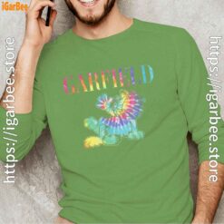 garfield tie dye green long sleeve with men
