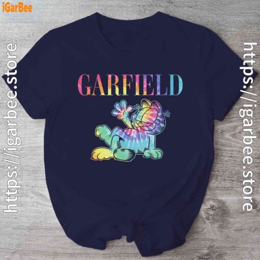garfield tie dye navy shirt