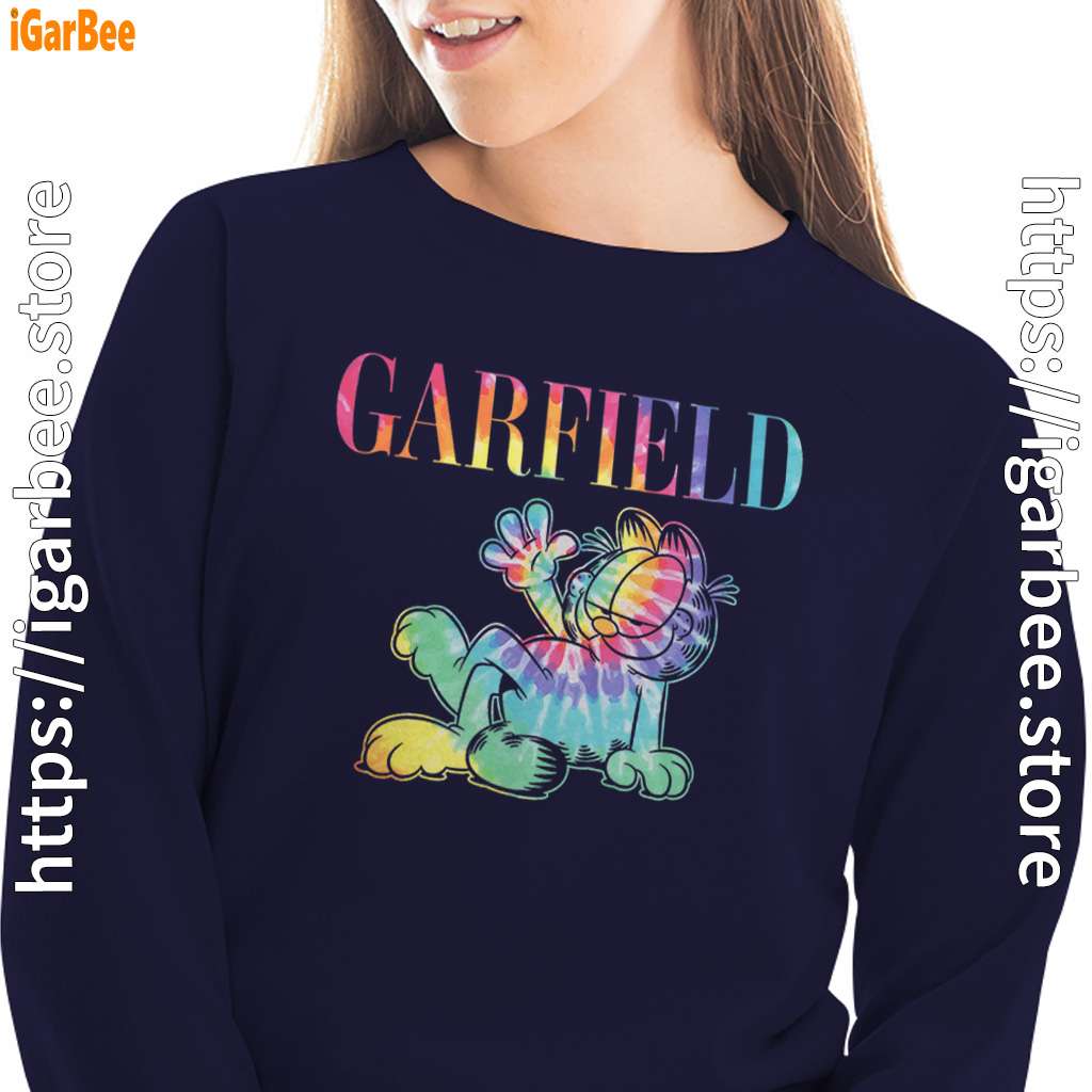 garfield tie dye navy sweatshirt for women garfield tie dye navy sweatshirt for women