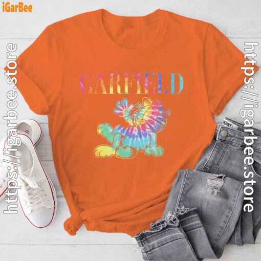 garfield tie dye orange tee shirt