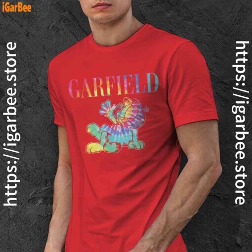 garfield tie dye red men shirt