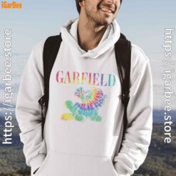 garfield tie dye white men hoodie