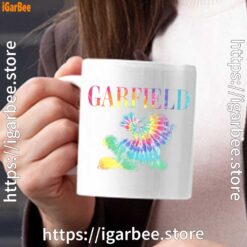 garfield tie dye white mug