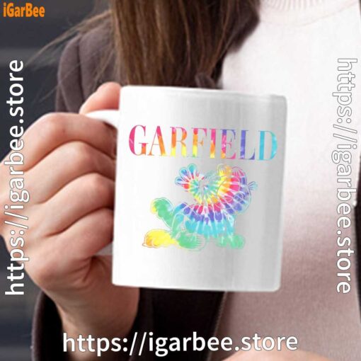 garfield tie dye white mug