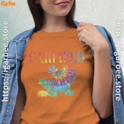garfield tie dye women orange t shirt