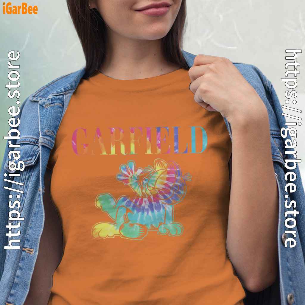 garfield tie dye women orange t shirt garfield tie dye women orange t shirt