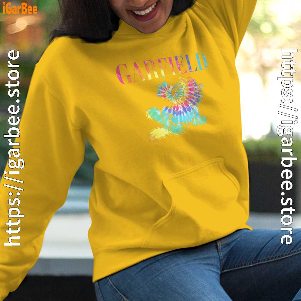 garfield tie dye yellow hoodie for women garfield tie dye yellow hoodie for women