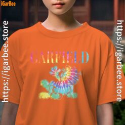 garfield tie dye youth girl orange shirt female