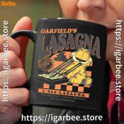 garfield vintage the slice garfields lasagna black coffee mug 11oz