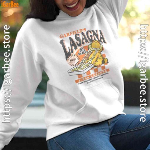 garfield vintage the slice garfields lasagna female white women hoodie