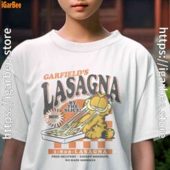 garfield vintage the slice garfields lasagna kids girl white tee female
